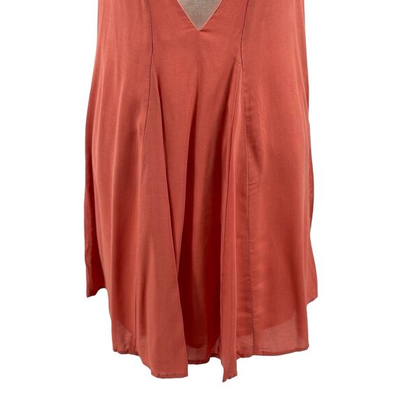 155. Tobi Blush Pink Lace Up Tie Neck Cut Out Back Fit & Flare Dress Small - Picture 7 of 11